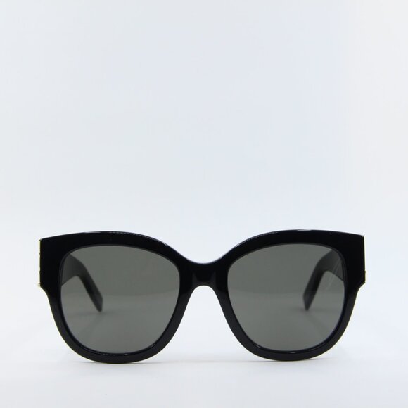 Saint Laurent SLM95/F 001 Sunglasses Black Cat Eye Frame, Dark Grey Lenses - Picture 2 of 14